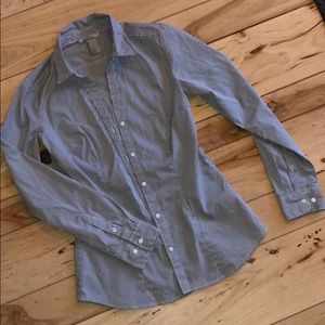 Pinstripe Tailored Buffon Down Blouse